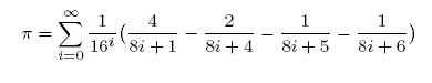 Also allows you to compute the nth hexadecimal digit of pi without computing all the others